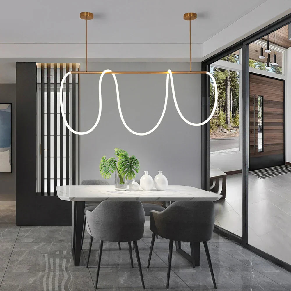 DecorBites™ 360° Luminous LED Pendant Lights: Modern & Stylish Indoor Hanging Lamp for Living Room & Restaurant