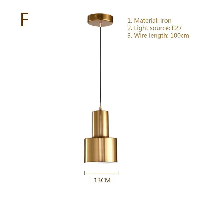 ثريا DecorBites™ الذهبية LED E27 لغرفة النوم والدراسة