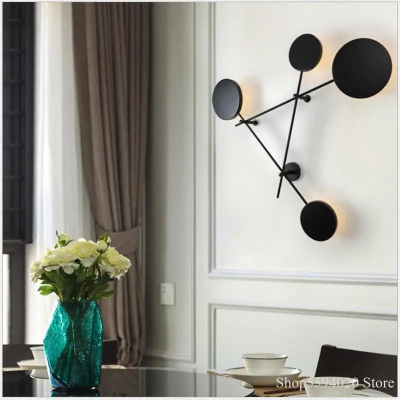DecorBites™ Geometric Iron Wall Lamp: Modern Nordic Design, LED, Living Room & Bedroom Décor
