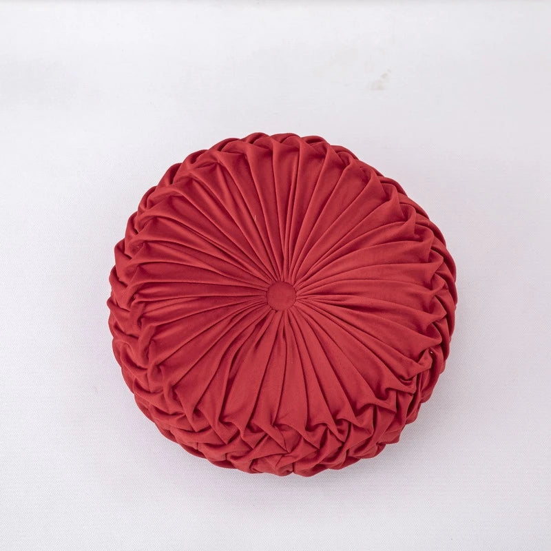 DecorBites™ 3D Pumpkin Vehicle Wheel Round Velvet Throw Pillow for Couch Decor