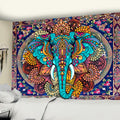 DecorBites™ Elephant Mandala Tapestry Wall Hanging for Psychedelic Hippie Home Decor