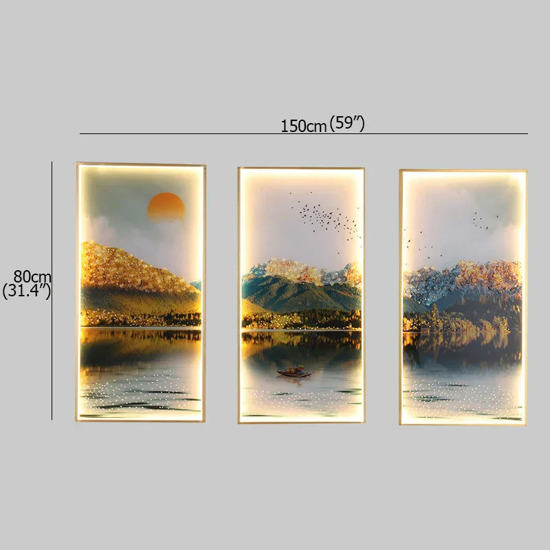 مجموعة أباليك حائط LED بتصميم لوحة طبيعية من DecorBites™