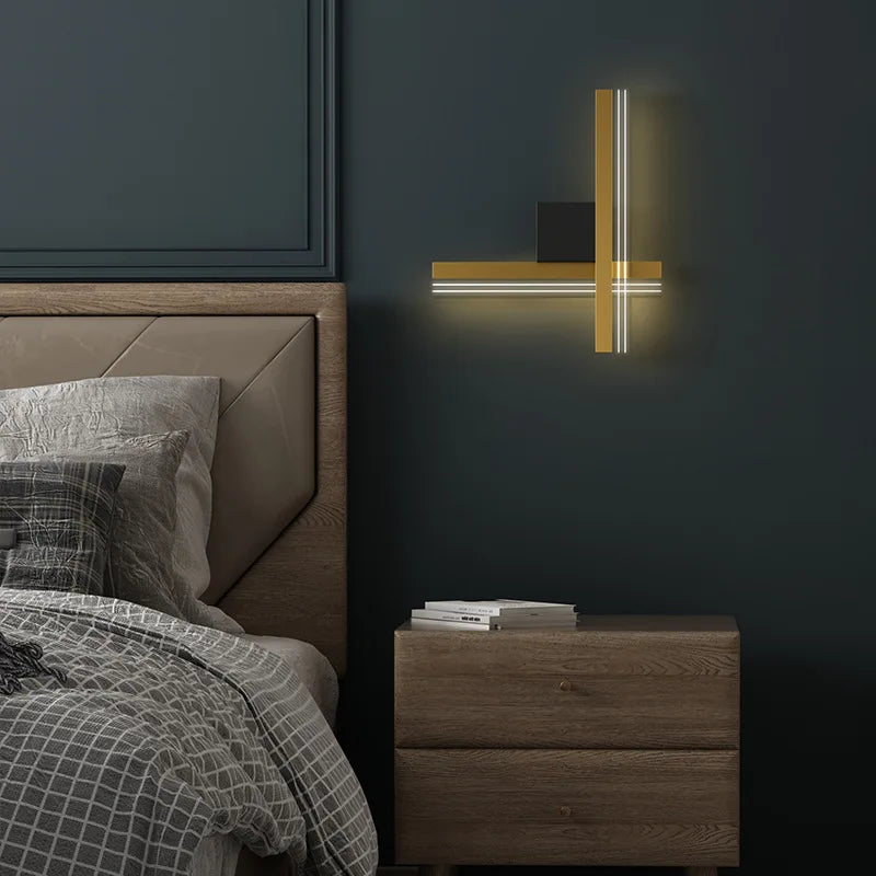 مصباح حائط LED من ديكور بايتس™ من الألومنيوم لغرفة النوم وغرفة المعيشة وديكور المنزل