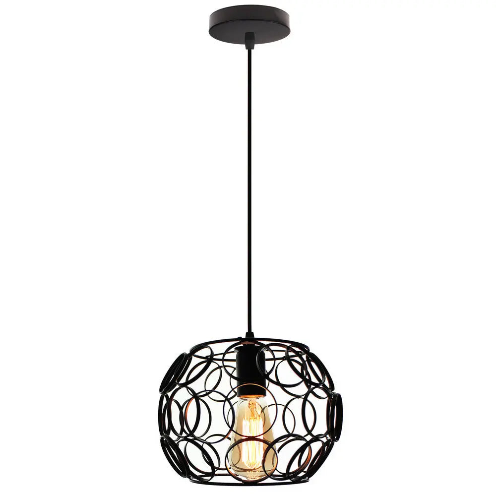 DecorBites™ Industrial Iron Pendant Lights Modern Metal Cage E27 LED Hanging Lamp for Home & Restaurant
