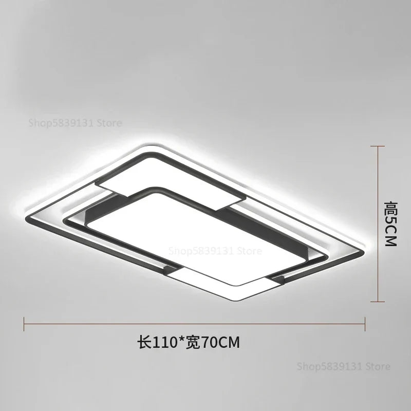 DecorBites™ Geometry LED Ceiling Light: Modern Nordic Light Luxury for Living Room Decor