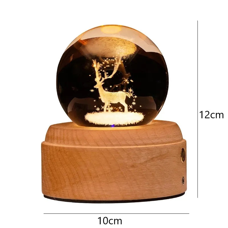 DecorBites™ Crystal Ball Night Light USB Music Box Universe Globe 3D Lamp