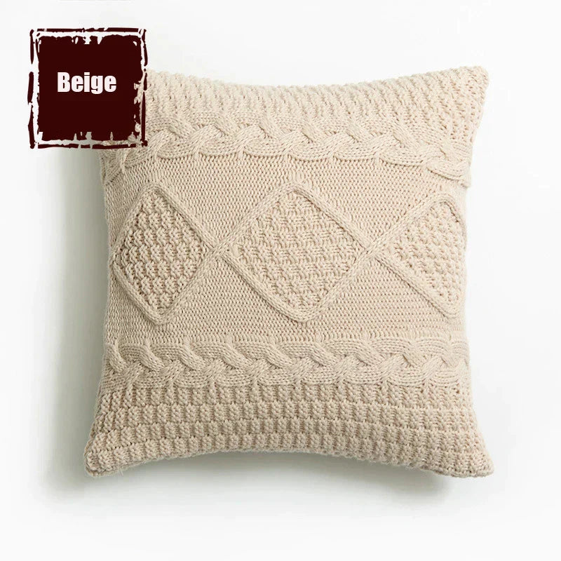 DecorBites™ Housse de Coussin en Tricot Losange : Housse de Coussin Décorative Super Douce pour la Maison