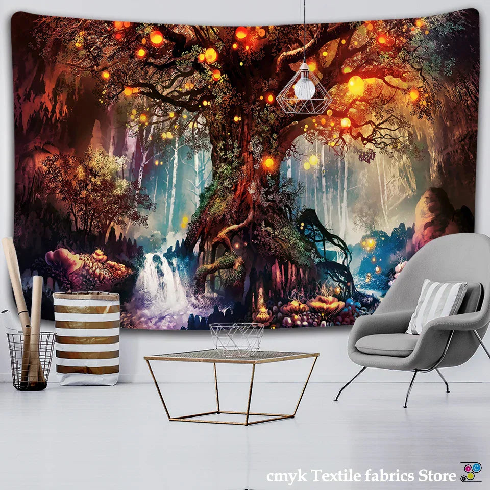 DecorBites™ 3D Print Hippie Wall Tapestry, Bohemian Home Decor Bed Sheet & Wall Hanging