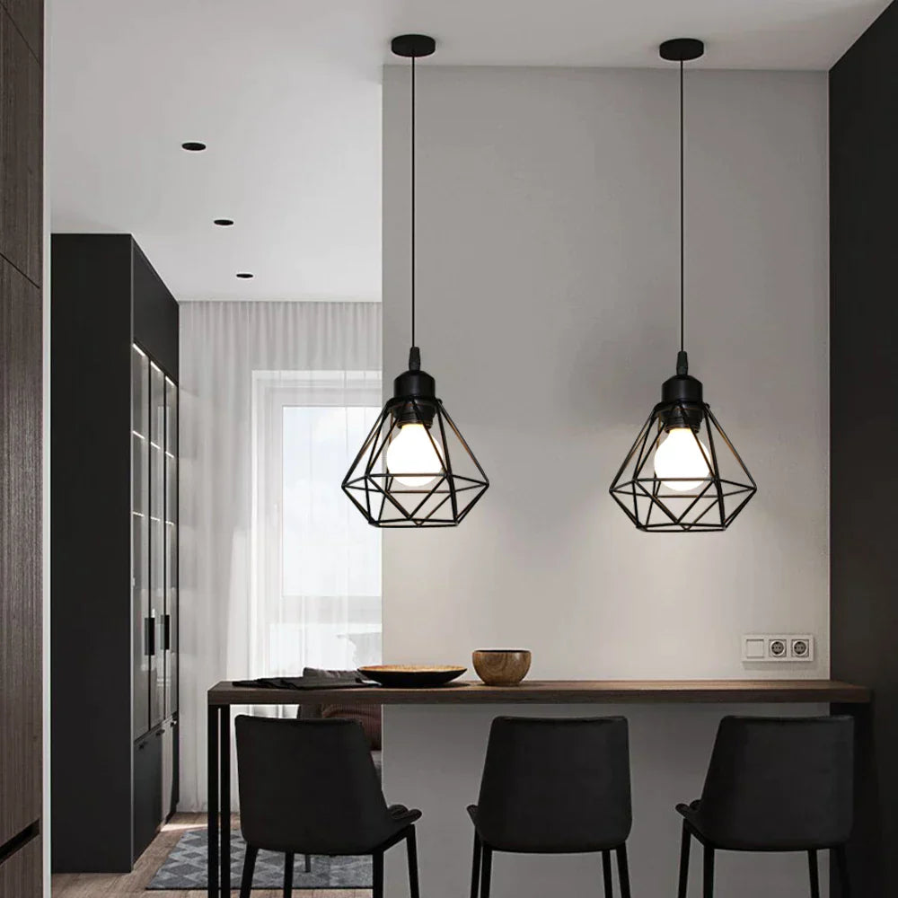 DecorBites™ Iron Frame Pendant Chandelier for Restaurant Teahouse Lighting