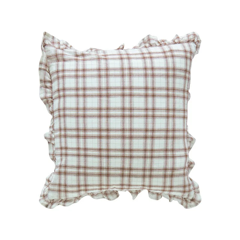 DecorBites™ Cotton Coffee Black Yellow Green Cushion Cover 45x45cm Fringed Skirt Home Decor