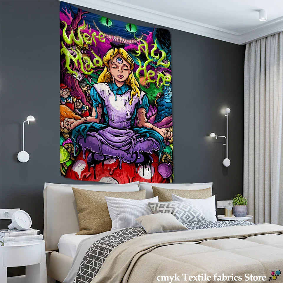 DecorBites™ Anime Girl Tapestry Wall Hanging for Magic Science Fiction Bohemian Decor