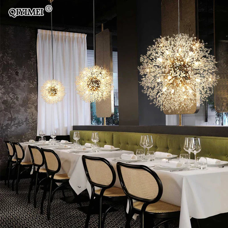 DecorBites™ Gold/Silver LED Crystal Chandelier for Home Living Dining Study Hall Bedroom
