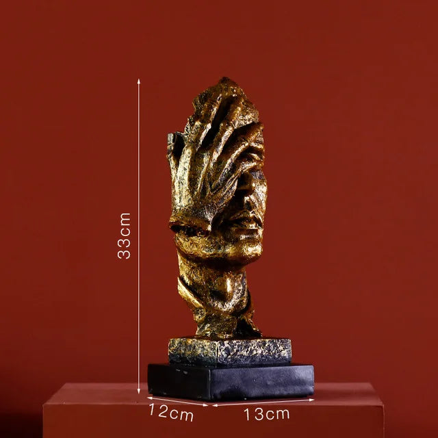DecorBites™ Gold Resin Sculpture | Nordic Luxury Technology Decor for Home & Office