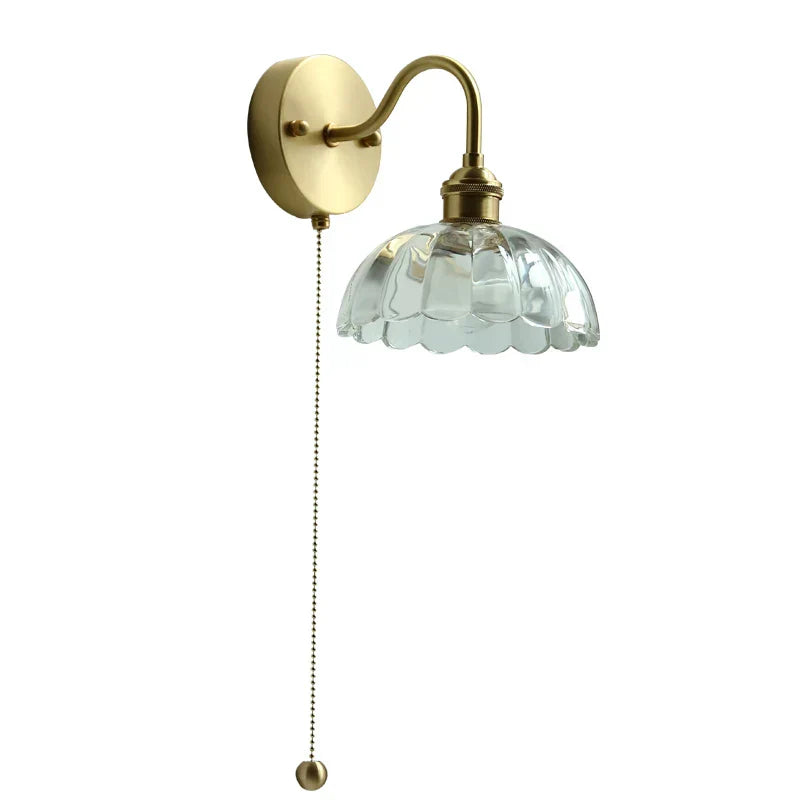 أضواء جدارية زجاجية ونحاسية LED DecorBites™ مع مفتاح بسلسلة سحب لمرآة غرفة نوم المنزل والحمام