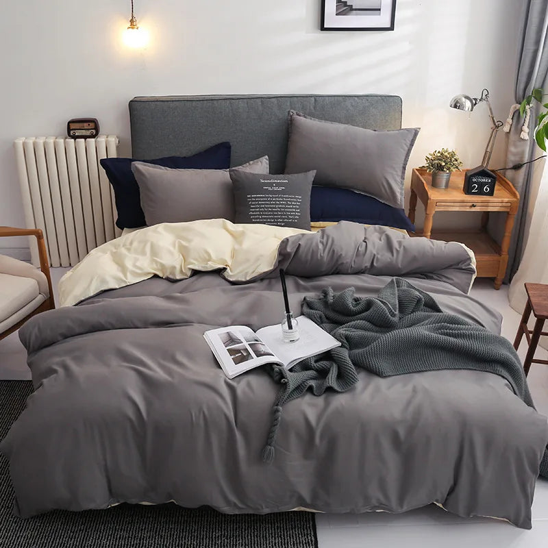 DecorBites™ Light Gray Luxury Duvet Cover Set with Sheet Pillowcases