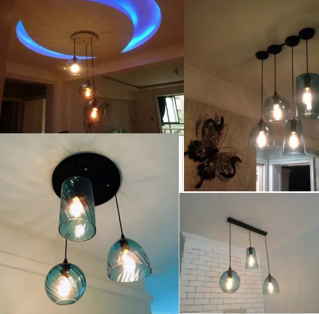 مصباح تعليق DecorBites™ الزجاجي بتقنية LED: إضاءة معلقة بتصميم نورديك عصري للمنزل أو المقهى أو البار