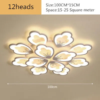 ثريا سقف أكريليك بتصميم لوتس ومصابيح LED من DecorBites™ لغرف المعيشة والطعام والدراسة العصرية