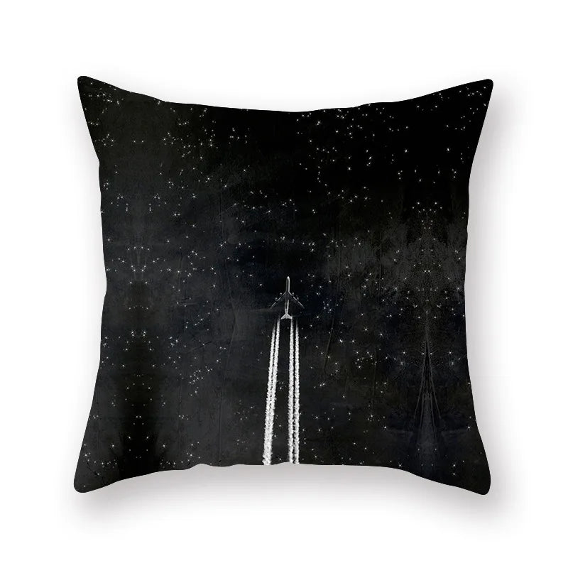 DecorBites™ Black Geometric Cushion Cover | Decorative Sofa Pillow Cases | Living room Throw Home Decor
