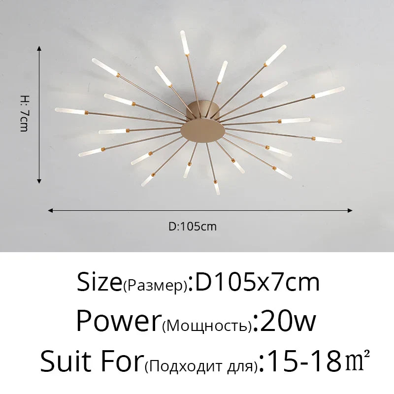 وحدة إضاءة سقف LED أكريليك DecorBites™ لغرفة النوم والردهة وغرفة المعيشة وغرف الأطفال، تصميم عصري لامع