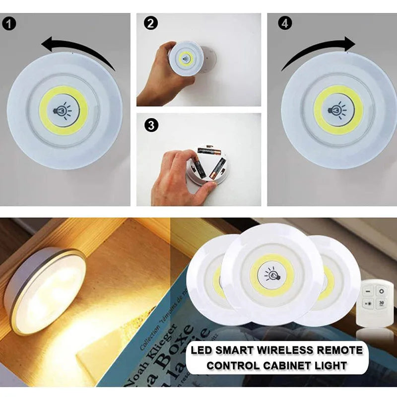 إضاءة LED للخزانة السفلية من ديكور بايتس™ مع جهاز تحكم عن بعد للتحكم في درجة السطوع