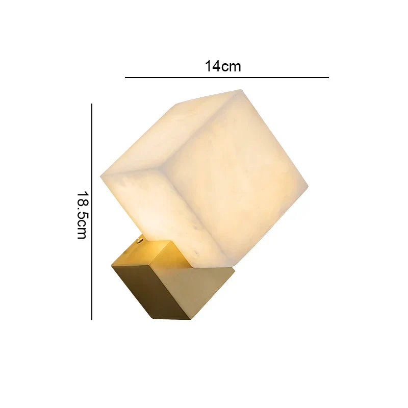 DecorBites™ مصابيح جدارية جاد: تجهيزات إضاءة عصرية LED مربعة من الرخام لديكور المنزل