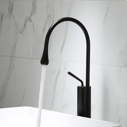 DecorBites™ Gun Grey Brass Basin Faucet Hot Cold Kitchen Sink Water Crane Swivel