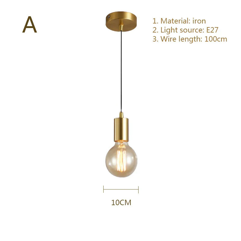 ثريا DecorBites™ الذهبية LED E27 لغرفة النوم والدراسة