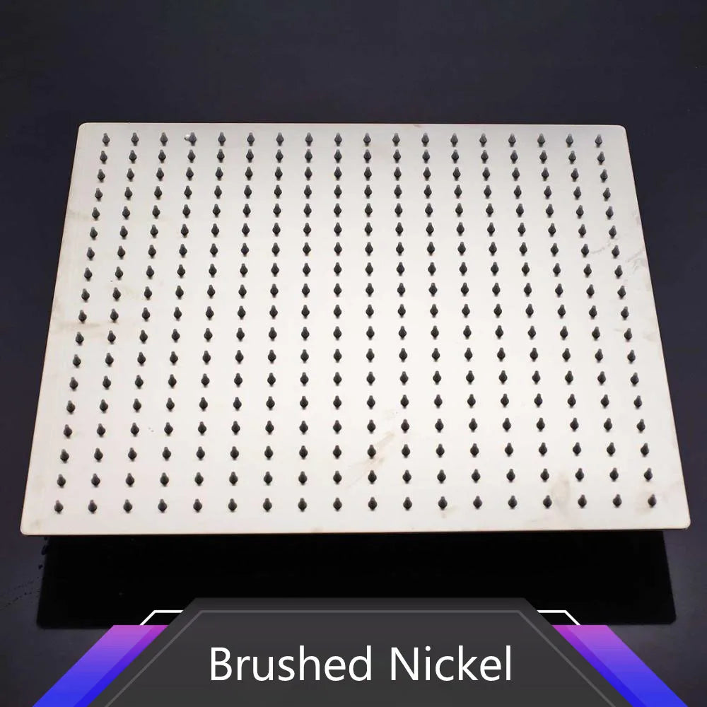 DecorBites™ 16" Stainless Steel Ultrathin Rainfall Shower Head Chrome - Large Flow