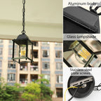 Black European Outdoor Lantern Pendant Light