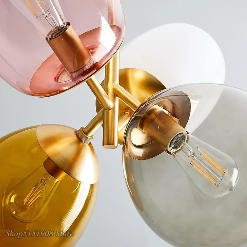 Nordic Balloon Glass Pendant Light in Pink, Gray, or White