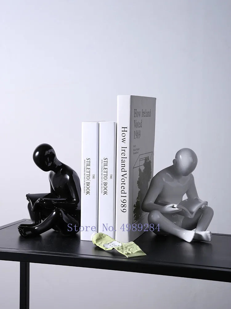DecorBites™ Creative Ceramics Sculpture for Modern Desktop Bookcase Decor and Home Craft Decoration