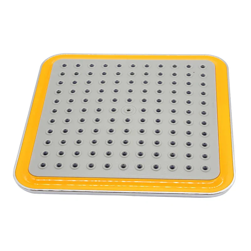 DecorBites™ 20cm Square Chrome Rainfall Shower Head with Arm