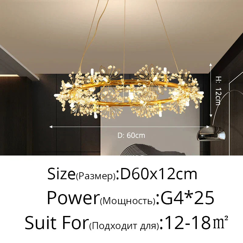 DecorBites™ ثريا ضوء LED على شكل زهرة الهندباء لغرفة المعيشة وغرفة النوم والمطعم بتصميم باقة