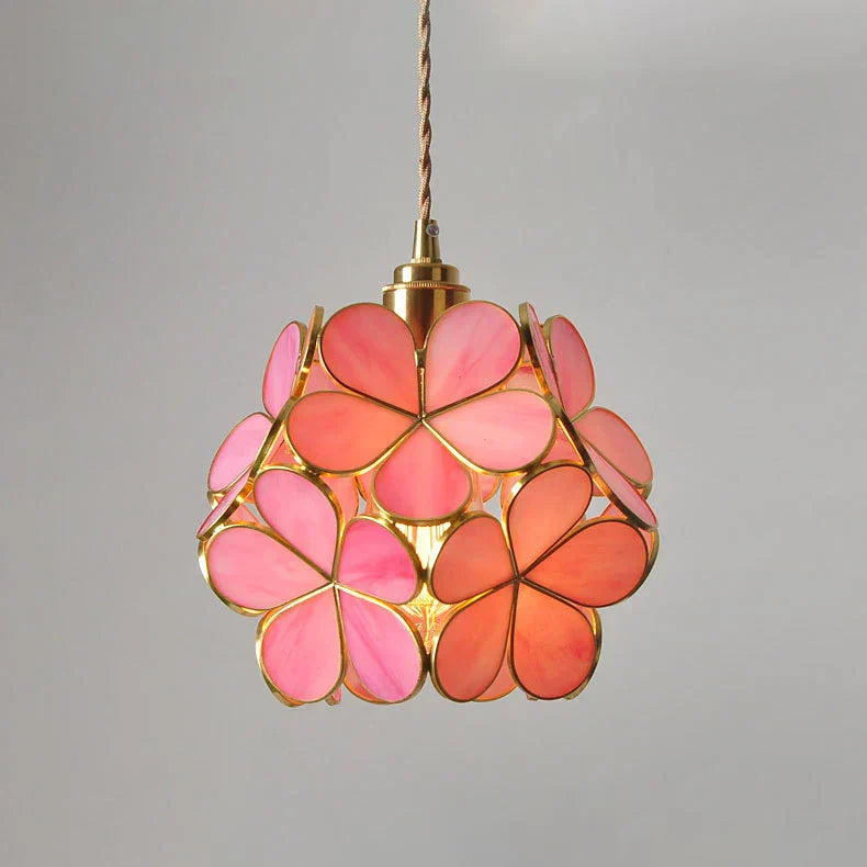 مصابيح قلادة زجاجية بزخارف زهور يابانية من DecorBites™ مصباح LED معلق عصري
