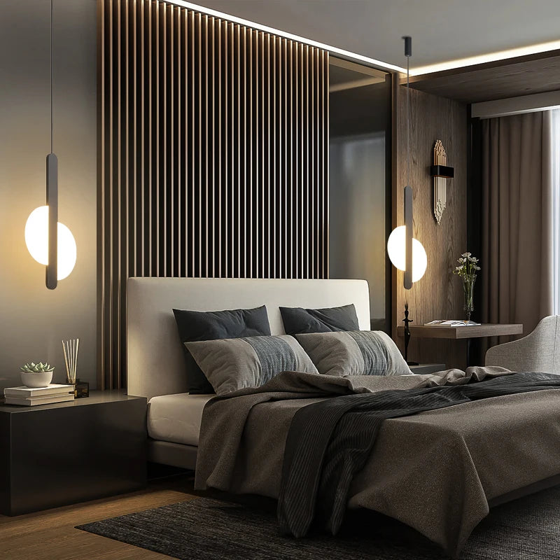 Nordic Minimalist Metal Bedside Pendant Light