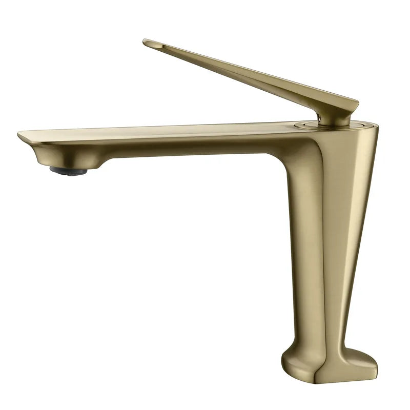 DecorBites™ Brushed Gold Basin Faucet - Hot/Cold Sink Tap - Deck Mount Mixer