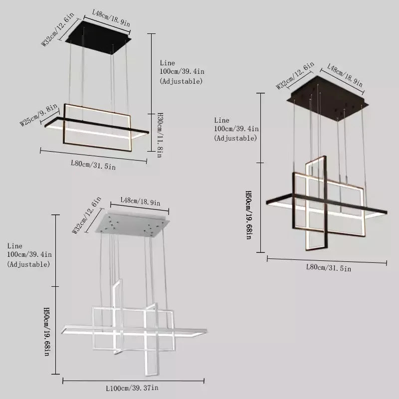 DecorBites™ Geometric Aluminum Pendant Light for Living Bedroom Restaurant Kitchen - Modern Art Luminaire