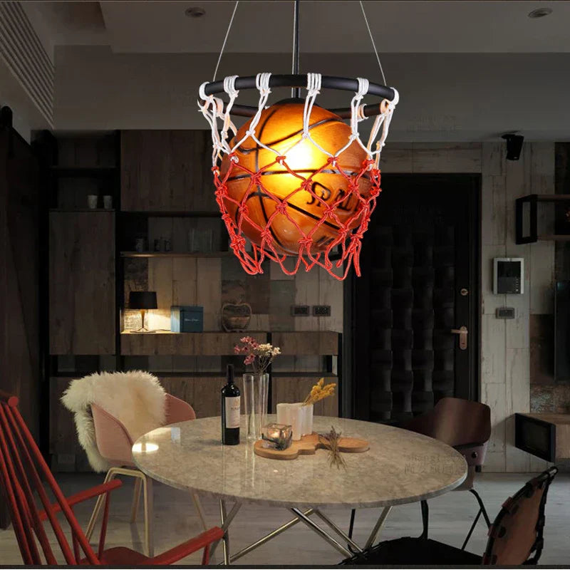 DecorBites™ Basketball Style Pendant Light for Kids' Room and Cafe