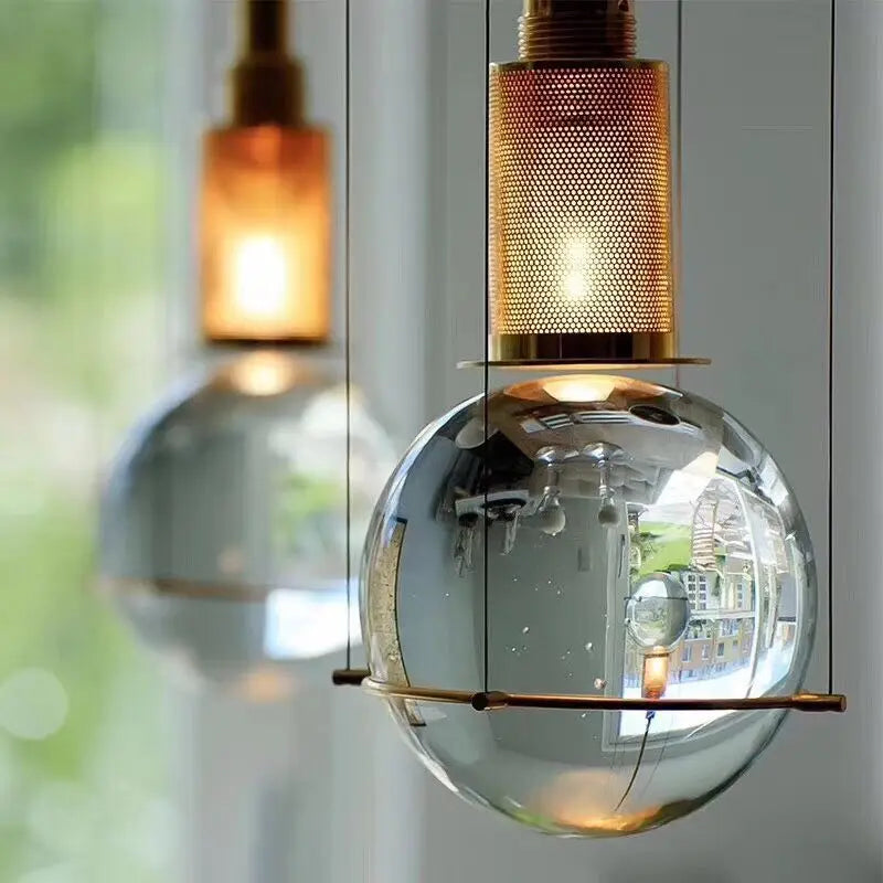 DecorBites™ Crystal Ball LED Pendant Light for Dining Room Living Bedroom Bedside