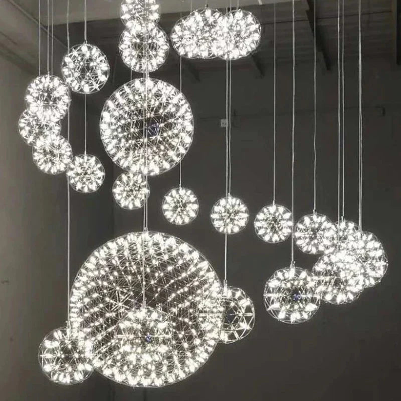 DecorBites™ مصابيح Gypsophila Sparkball المعلقة – تركيبات إضاءة داخلية لغرفة المعيشة والمقهى