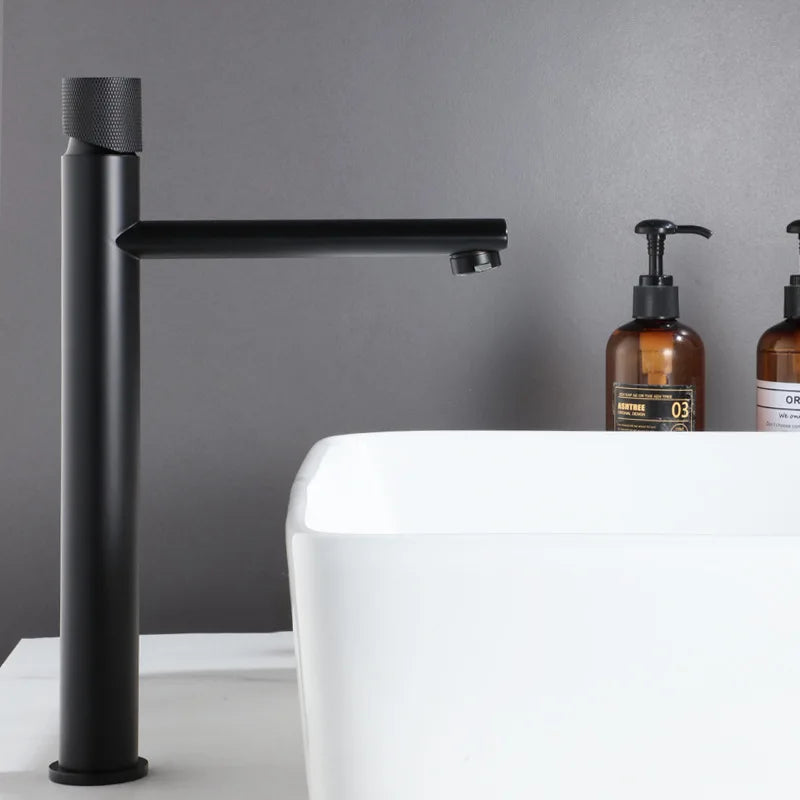 DecorBites™ Brushed Gold Brass Basin Faucet - Cold & Hot Water Mixer Tap