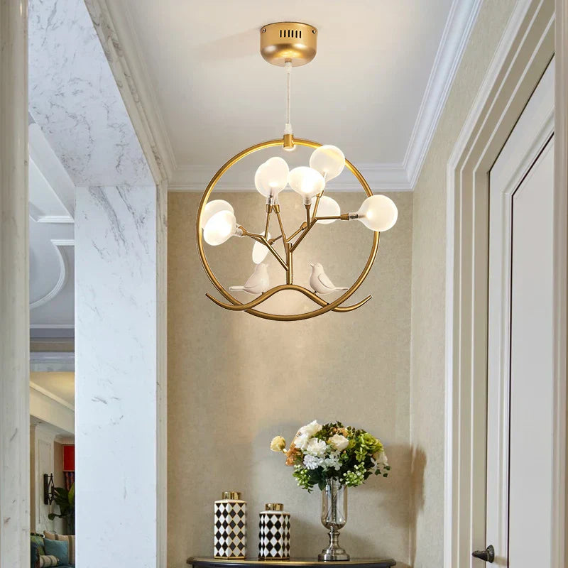 ثريا كرة زجاجية ذهبية DecorBites™ بتصميم إسكندنافي للمنزل وغرفة الطعام والمطبخ والمطعم والردهة