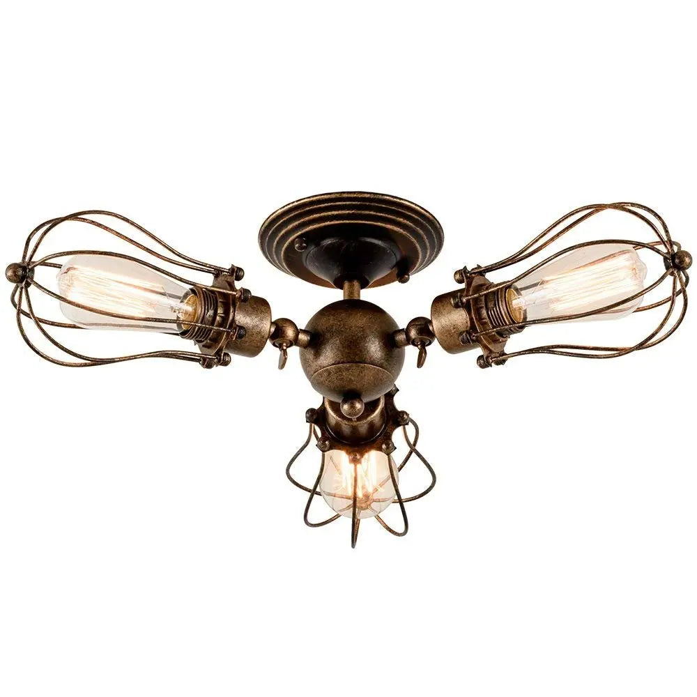 DecorBites™ Adjustable Industrial Wall Light Rustic Wire Metal Cage Sconce