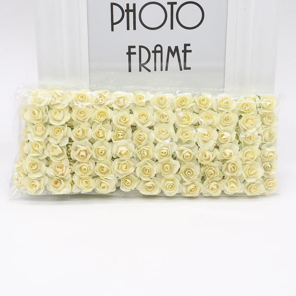 DecorBites™ 144pcs 2cm Artificial Paper Flowers for Wedding DIY Decoration