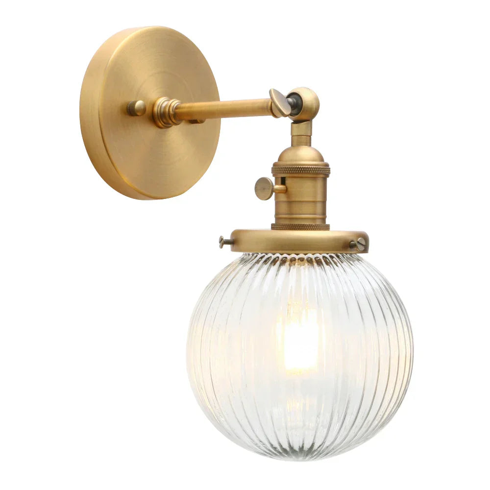 DecorBites™ Industrial Ribbed Glass Wall Sconces for Kitchen Living Room Bedroom