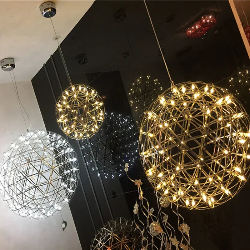 DecorBites™ مصابيح Gypsophila Sparkball المعلقة – تركيبات إضاءة داخلية لغرفة المعيشة والمقهى