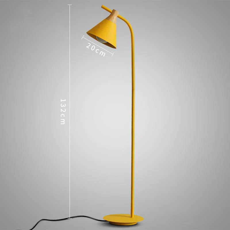 DecorBites™ Iron Macaron Floor Lamp: Modern LED Wooden Tall Lamp for Living Room
