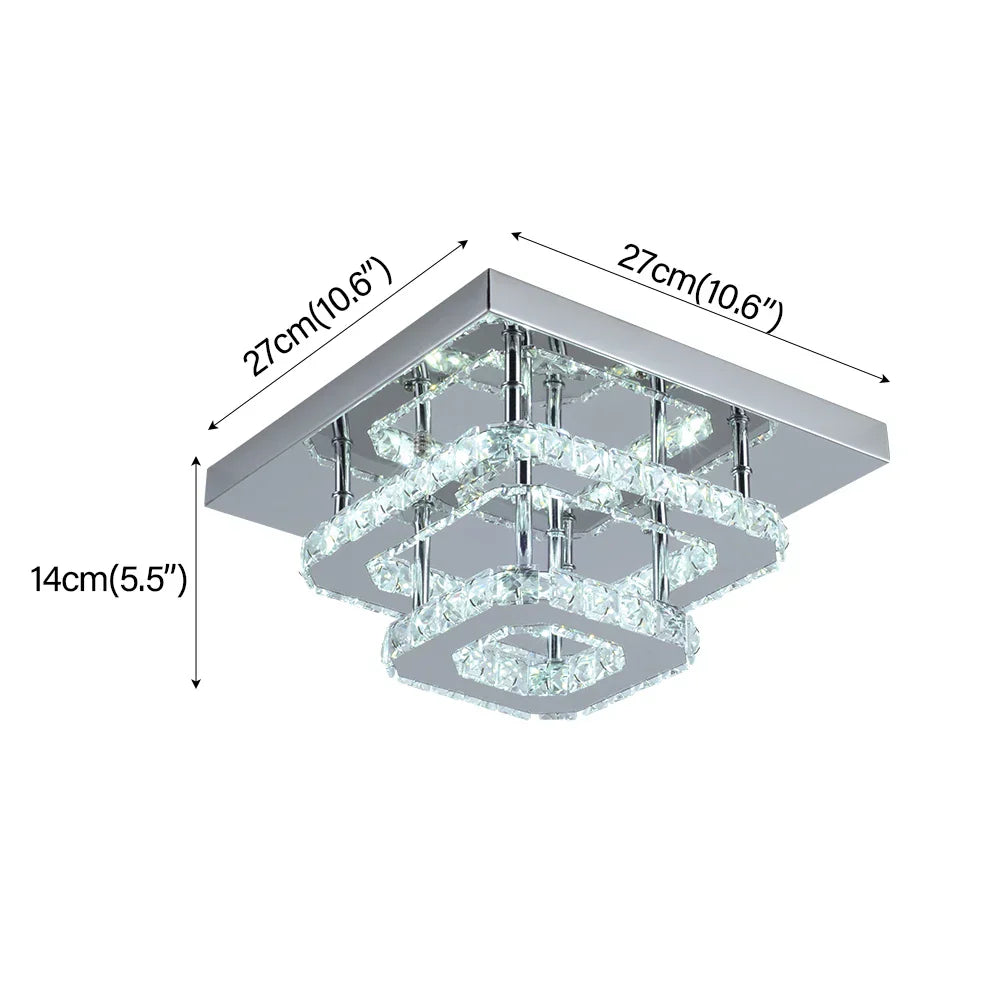 DecorBites™ Crystal LED Ceiling Chandelier Modern Lighting Fixture for Home Hotel Decor