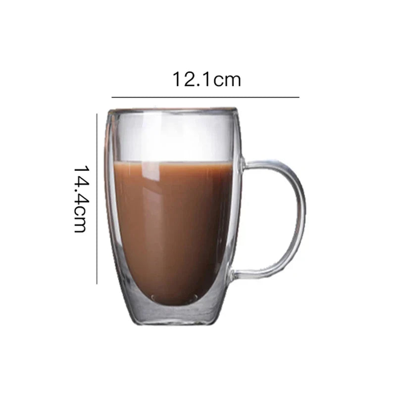 DecorBites™ Double-Walled Transparent Glass Cup - Versatile Drinkware for Any Occasion