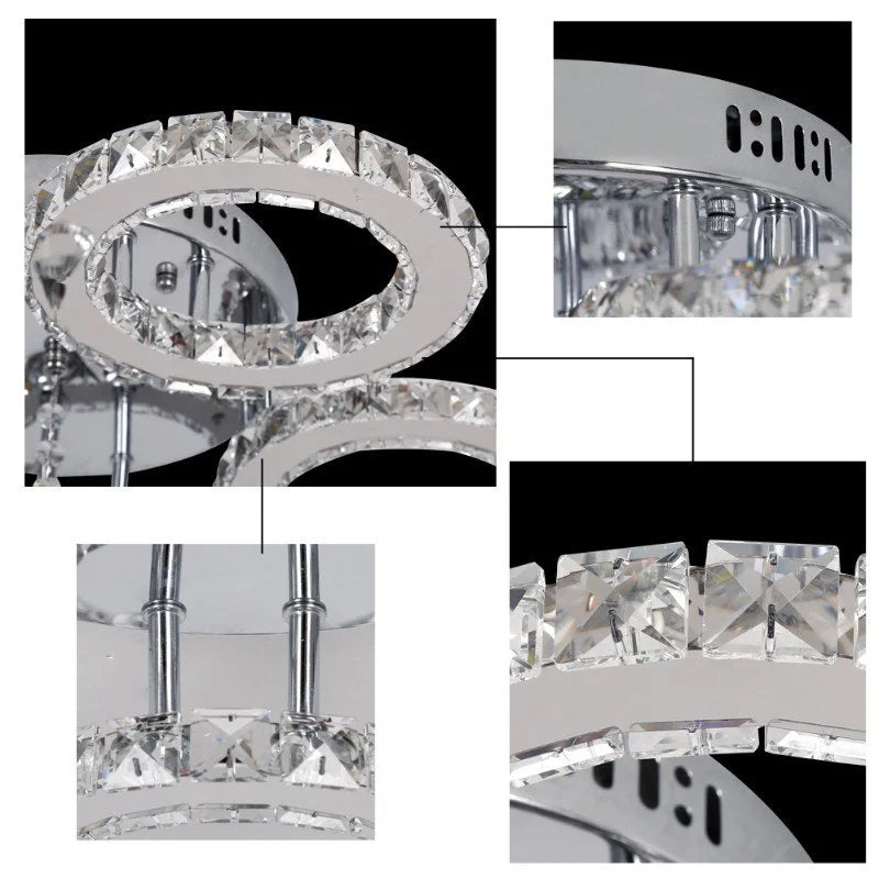 ثريا سقف كريستالية بتصميم نورديك من DecorBites™ بإضاءة LED عصرية للاستخدام الداخلي